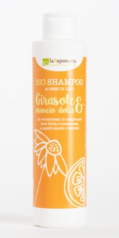 LaSaponaria shampoo naturale ai semi di lino bio girasole & arancio dolce 200ml